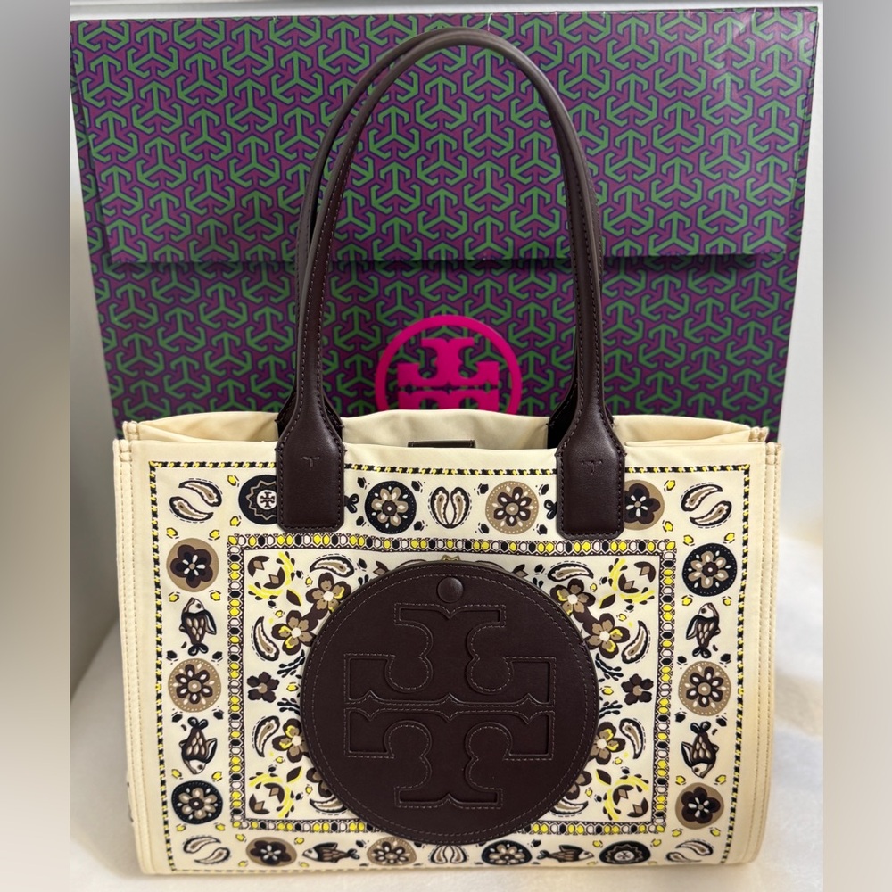 Tory Burch Ella Printed Pisces Dream Tote Bag - Picture 3 of 8